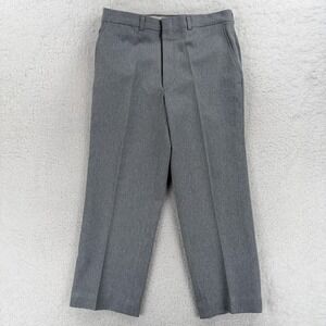 Vintage Sears Perma-Prest Pants Mens 34x26 Gray Regular Fit Dress Slacks